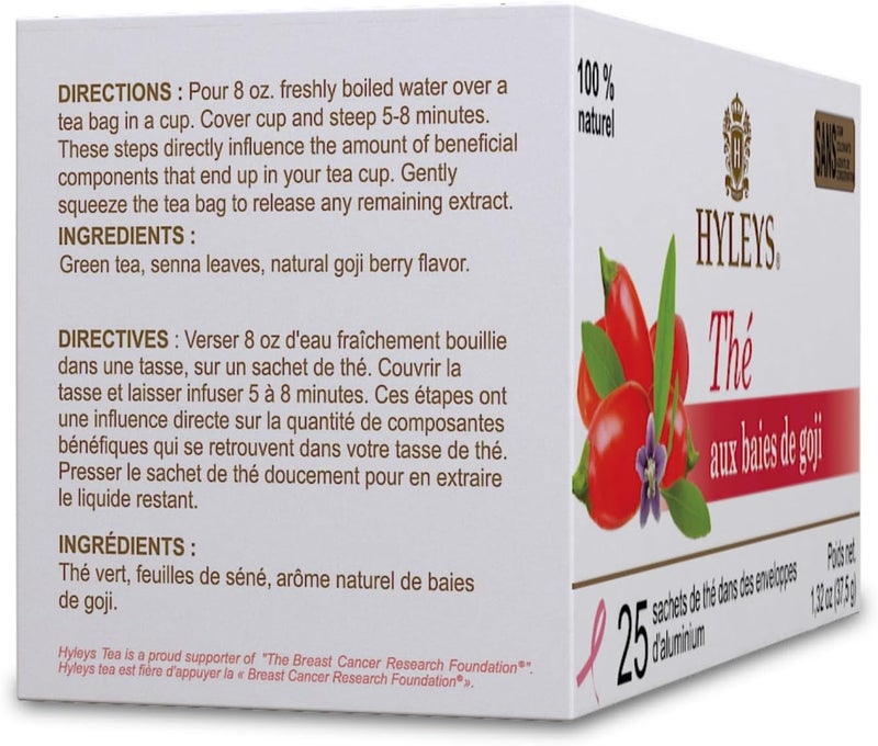 Hyleys Goji Berry Green Tea - 25 Tea Bags - Image 3